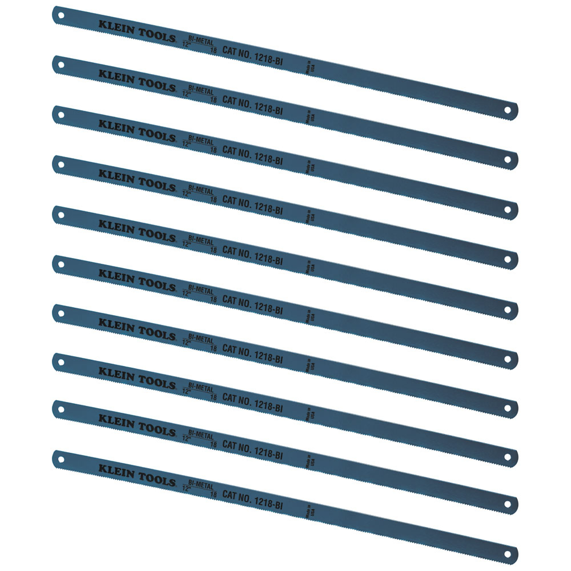 Klein Tools Bi-Metal Blades — 12in., 18 TPI, 10-Pack, Model# 1218BI-P